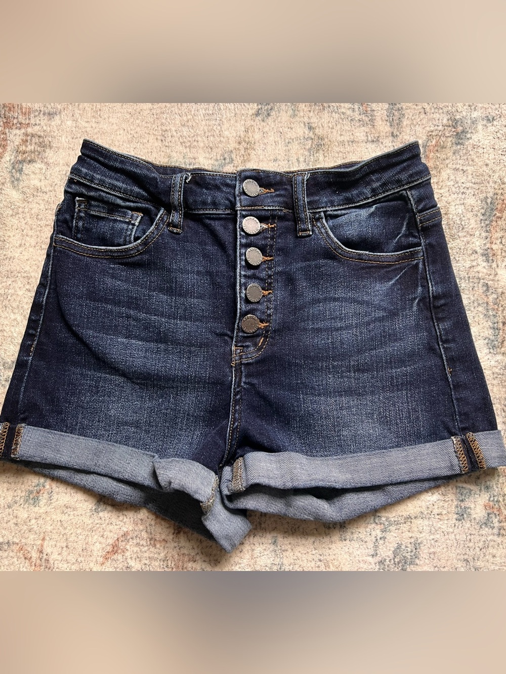 Dark Wash Denim Button-Fly Women’s Shorts